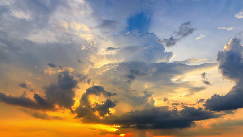 Beautiful sky clouds natural landscape at sunset