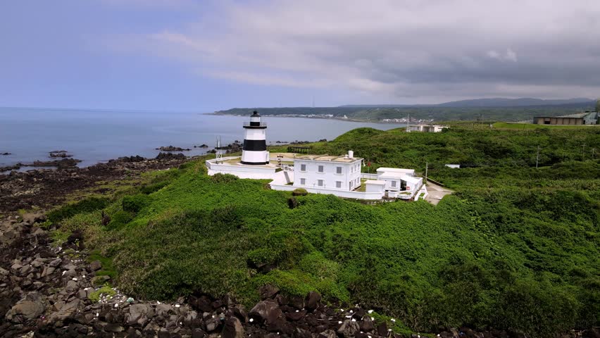 Fuguijiao Lighthouse, 1800s lighthouse at the northern most point of Taiwan coastline. 