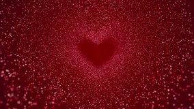 Valentines day and love loop animation,shiny and glitter hearts, glowing particles and bokeh, valentine and marriage concept, red gradient background - Powered by Shutterstock - Get 15% off with code: PIKWIZARD15