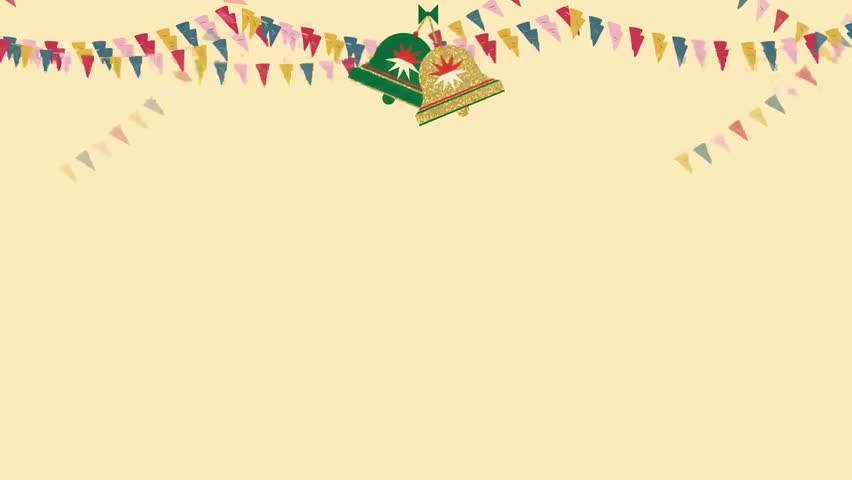 Welcome to the festival sign with fun ornaments in the background.4k video loop animation.