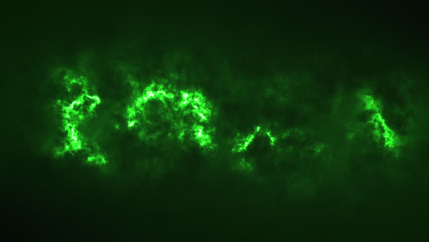 Atmospheric radioactive sky with green light rays shining through the clouds. Toxic waste and dangerous vapors rising to the atmosphere. Environmental pollution. Danger, toxic contamination, disaster.