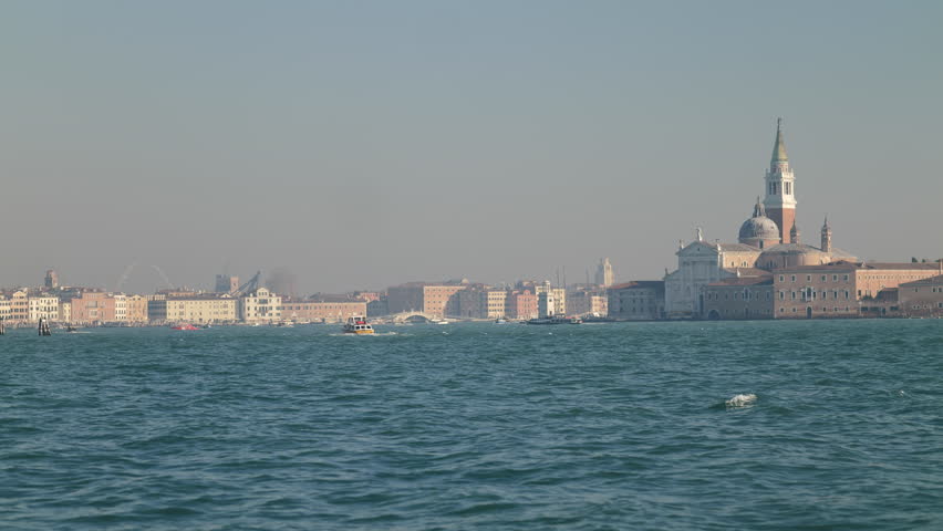 Venice, Italy - views of the buildings overlooking the canals of the lagoon city