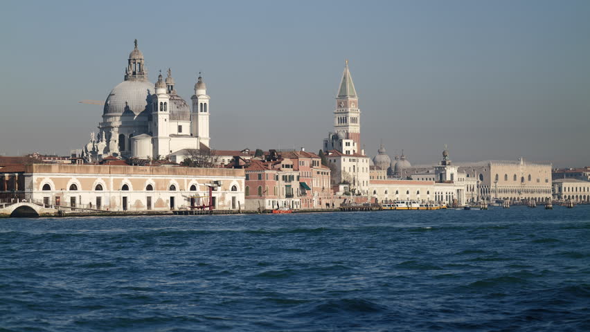 Venice, Italy - views of the buildings overlooking the canals of the lagoon city