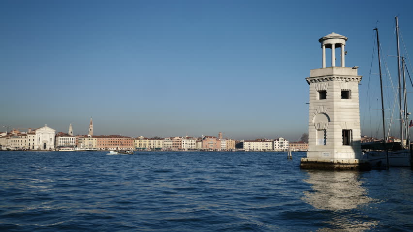 Venice, Italy - views of the buildings overlooking the canals of the lagoon city