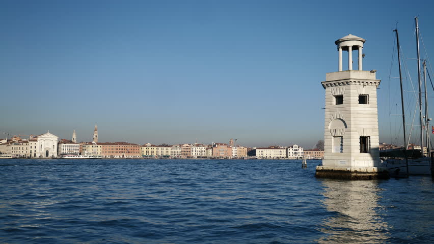 Venice, Italy - views of the buildings overlooking the canals of the lagoon city