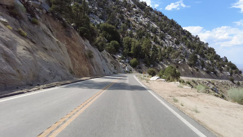 Mt Whitney Portal Road Driving Plate Descend 08 MultiCam Front View Driving Plate Sierra Nevada Mts California USA Royalty-Free Stock Footage #3400239365