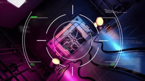 Animation of scope scanning and data processing over digital landscape. Abstract background, technology, retro and gaming, digitally generated video. - Powered by Shutterstock - Get 15% off with code: PIKWIZARD15