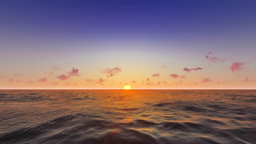 Sunrise time-lapse photography on the sea surface