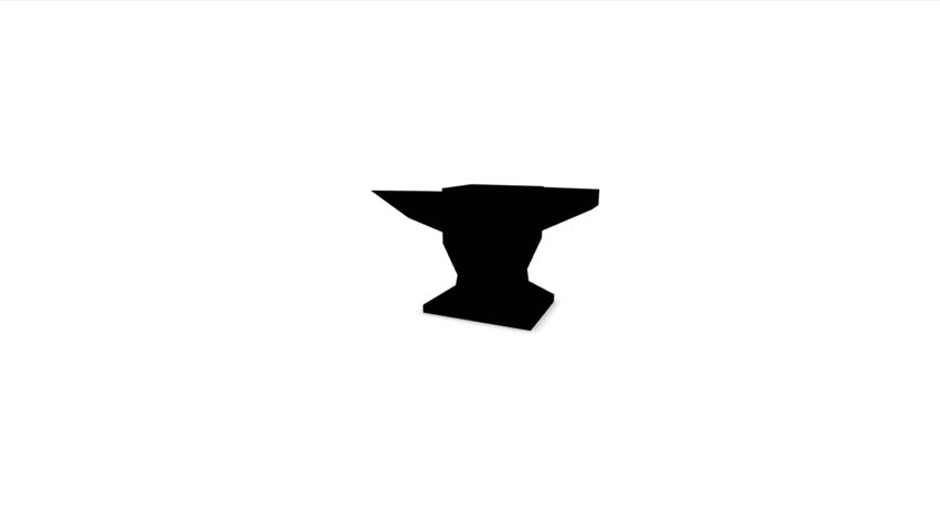 Black Anvil for blacksmithing and hammer icon isolated on white background. metal tattoo Tattoo tool. 4K Video motion graphics animation.