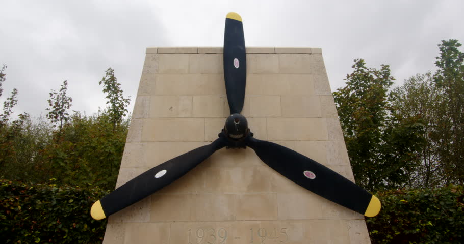 Mid shot of the plane propellers on the New Forest Airfields Memorial in the New Forest