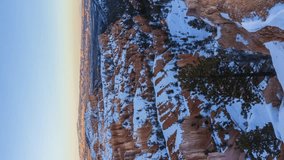 Bryce Canyon at Sunset in Winter. Snow. Utah, USA. Time Lapse. Vertical Video - Powered by Shutterstock - Get 15% off with code: PIKWIZARD15