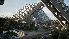 A Futuristic Building With A Lot Of Plants Growing On It's Sides Office Building Photorealism Environment - Powered by Shutterstock - Get 15% off with code: PIKWIZARD15