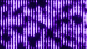 Glowing violet pixels on blurred background. Loopable animation. Abstract dotted blinking light on dark background. Abstract dot pixel unfocused animation