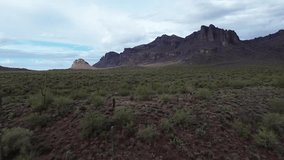 Drone Flight in the Superstition Mountains in Central Arizona, America, USA.