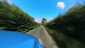 A video of the car driving on a countryside road in Yorkshire