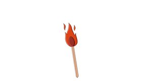 animated video of the matchstick icon.4k video quality