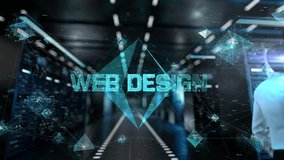 Web Design. IT Administrator Activating Modern Data Center Server with Hologram. - Powered by Shutterstock - Get 15% off with code: PIKWIZARD15
