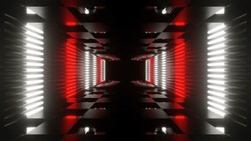 Red and White Neon Stroboscope Room Background VJ Loop in 4K