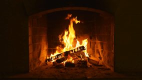 Seamless Loopable Background Of Cozy Fireplace. Burning Wood. Fireplace Screen Sarver. Fire Flames for Meditation. Christmas time - Powered by Shutterstock - Get 15% off with code: PIKWIZARD15