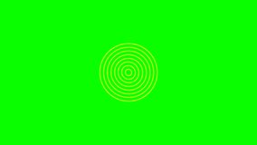 Animation of rotating yellow lines on a green screen.