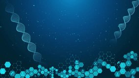 4k Dna genome animation. Bio genetic medical science. Gene helix model motion background. biology future. Concept animation digital DNA, human genome. Medical research, genetic. 3D Illustration - Powered by Shutterstock - Get 15% off with code: PIKWIZARD15