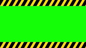 Black and yellow striped frame motion graphics with green screen background