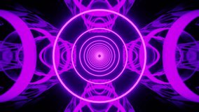 Purple circle new VJ loop background with mirrored walls
