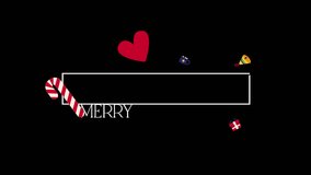 Merry Christmas and Happy New Year with Candy, Heart, Cup, Gift Icon, Isolated on Transparent Background. 4K Ultra HD Video Motion Graphic Animation. - Powered by Shutterstock - Get 15% off with code: PIKWIZARD15