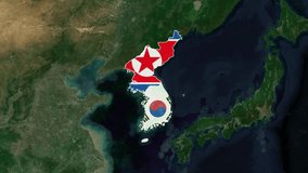 Discovering the Diverse Landscapes of North and South Korea: Detailed Map Stock Footage - Powered by Shutterstock - Get 15% off with code: PIKWIZARD15