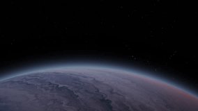 Giant gas planet in deep dark outer space. 3D animation concept of big Jupiter-like alien exoplanet. Space exploration and planetary science. - Powered by Shutterstock - Get 15% off with code: PIKWIZARD15