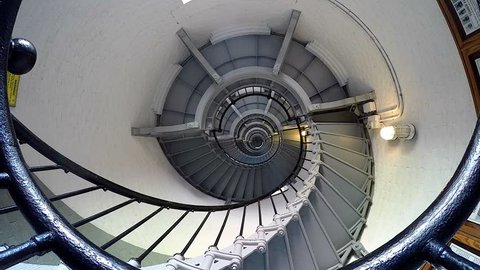 Ponce Inlet Lighthouse Spiral Staircase Real Stock Footage Video (100% ...