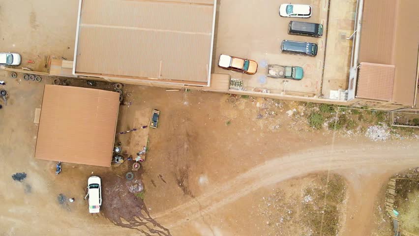 Rural village town of kenya . Aerial cityscape in rural village kenya.