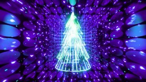 Christmas tree rotating on futuristic technology abstract purple background. Christmas and New Year seamless looping animation. Christmas Card 2024. Abstract Christmas disco ball - Powered by Shutterstock - Get 15% off with code: PIKWIZARD15
