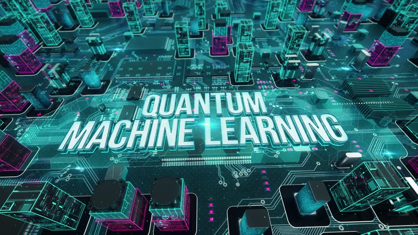 Quantum machine learning with digital technology hitech concept