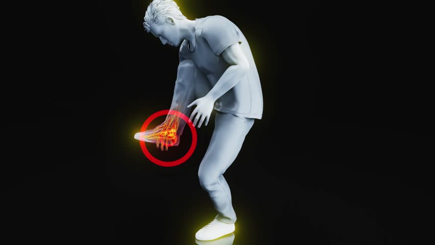 4K abstract animation of plantar fascitis