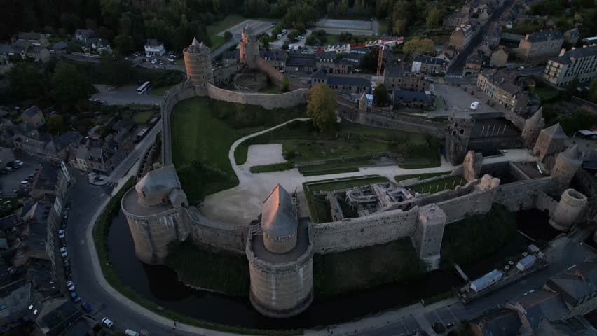 DRONE AERIAL FOOTAGE: The Chateau de Fougères is a castle in the commune of Fougères in the Ille-et-Vilaine département of France. Fougères Castle is the largest medieval fortress in Europe.
