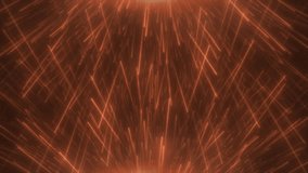 A magical stylish colorful explosion of fireworks made of glowing orange particles. Abstract explosion background of bright fast particles.