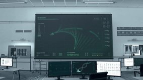 Futuristic technology deals with the dna research at the laboratory. The futuristic interface of a research technology analyzing DNA strand. Futuristic technology conducting dna research process. - Powered by Shutterstock - Get 15% off with code: PIKWIZARD15