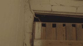 Close-up of wooden rafters in an old basement. - Powered by Shutterstock - Get 15% off with code: PIKWIZARD15