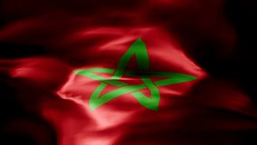 Morocco Flag Waving in Wind. Seamless Loop Animation of the Morocco Flag. Concept of Independence Day, 18th November, Morocco Celebration. 4K National Flag of Morocco