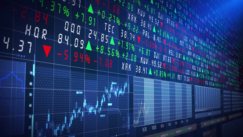 Stock market financial trading chart.