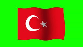 Turkey Flag green screen 4k Premium Quality, Abstract technology, science. Ultra High Definition, 4k video.
