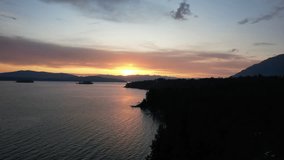 beautiful sunset over lake Pend Oreille