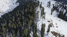 Galai Maidan, Madyan valley Swat during the Snowfall. Drone 