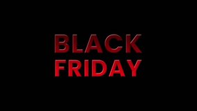 Glowing Black Friday sign and glowing banner black background for promo video. sales and clearance concept