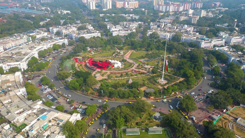 New Delhi Connaught Place Aerial View	