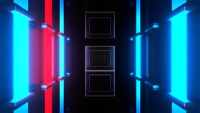 Red and Blue Fast Flashing Light Strobe Neon Corridor Background VJ Loop in 4K