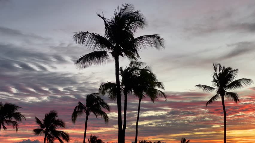 Beautiful sunset at the Waikoloa Beach on the Big Island of Hawaii