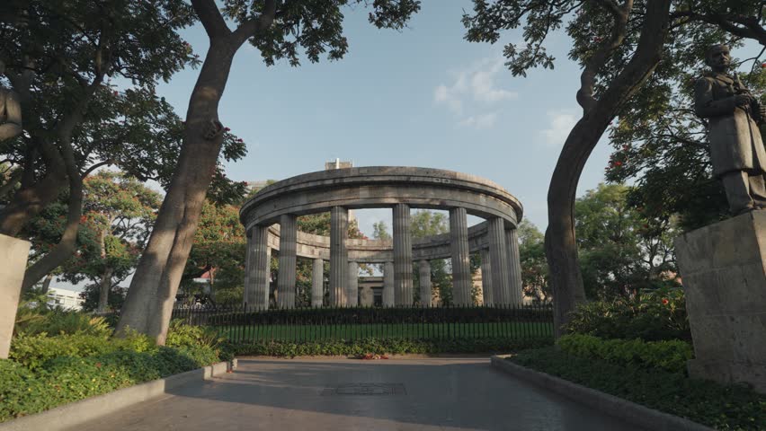 Rotonda de los Jaliscienses Ilustres Landmark in Centro Guadalajara Jalisco Mexico Royalty-Free Stock Footage #3403073259