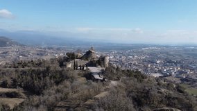 Aerial drone video of Castellvell and Solsona in Lleida